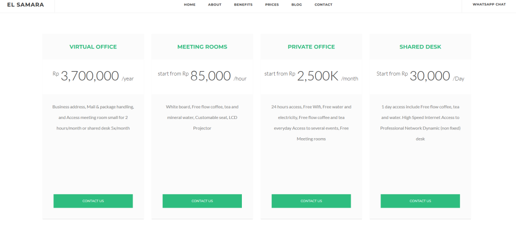 pricelist el samara coworking space